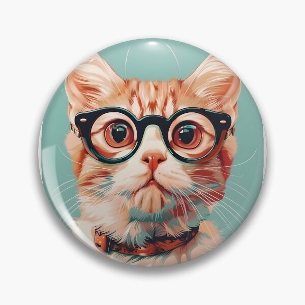 Item preview, Portrait of a cat with glasses designed and sold by HappyStickBike.