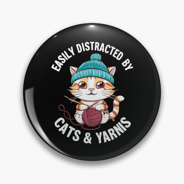Item preview, Easily Distracted By Cats & Yarns Crafting Cat designed and sold by Hananiah Merch.