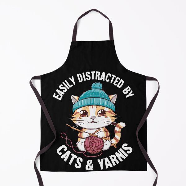 Item preview, Easily Distracted By Cats & Yarns Crafting Cat designed and sold by Hananiah Merch.