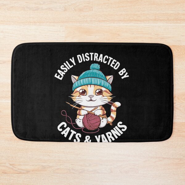 Item preview, Easily Distracted By Cats & Yarns Crafting Cat designed and sold by Hananiah Merch.