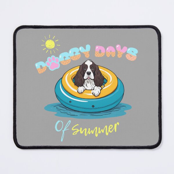 Item preview, Doggy Days of summer aesthetic summer vacation English springer spaniel dog in a swimming ring designed and sold by GoodyPaws.