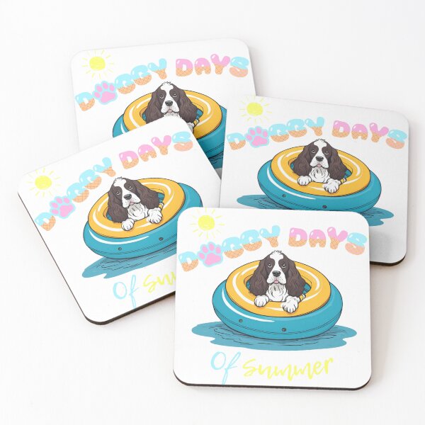 Item preview,  Doggy Days of summer aesthetic summer vacation English springer spaniel dog in a swimming ring  designed and sold by GoodyPaws.
