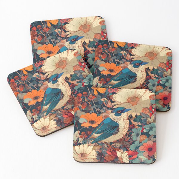 Item preview, A colorful bird among flowers designed and sold by HappyStickBike.