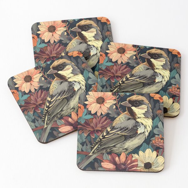 Item preview, A colorful bird among flowers designed and sold by HappyStickBike.