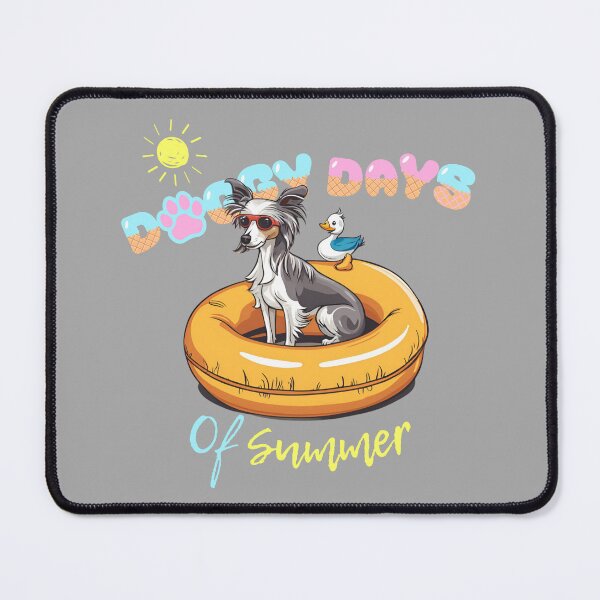 Item preview, Doggy Days of summer aesthetic summer vacation chinese crested in a swimming ring designed and sold by GoodyPaws.