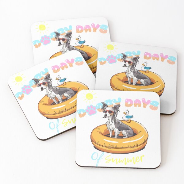 Item preview,  Doggy Days of summer aesthetic summer vacation chinese crested in a swimming ring  designed and sold by GoodyPaws.