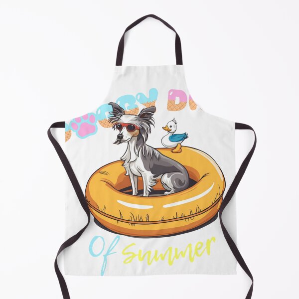 Item preview, Doggy Days of summer aesthetic summer vacation chinese crested in a swimming ring designed and sold by GoodyPaws.