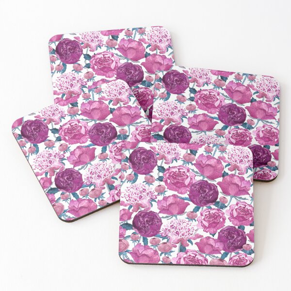 Item preview, Watercolor pink peonies on a white background designed and sold by Alex  Blud.