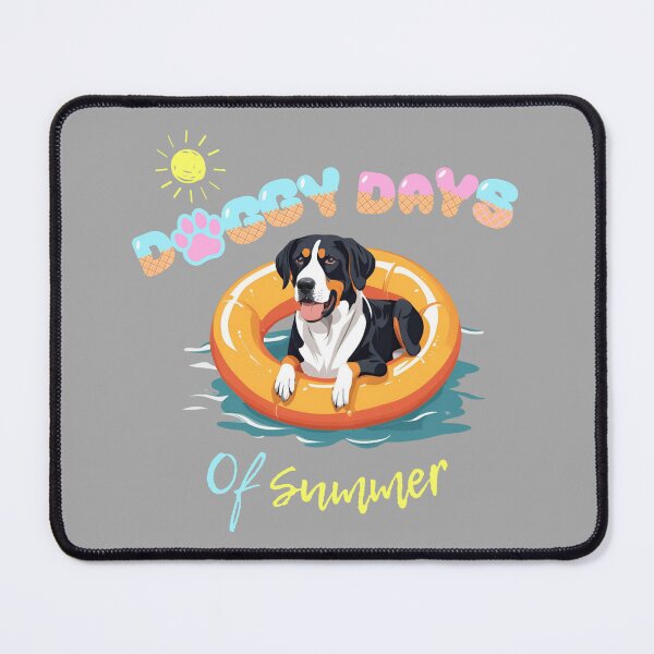 Item preview, Doggy Days of summer aesthetic summer vacation greater swiss mountain dog in a swimming ring  designed and sold by GoodyPaws.