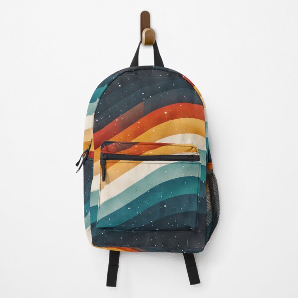 Item preview, Abstract Rainbow Waves on Night Sky designed and sold by ML-Media.