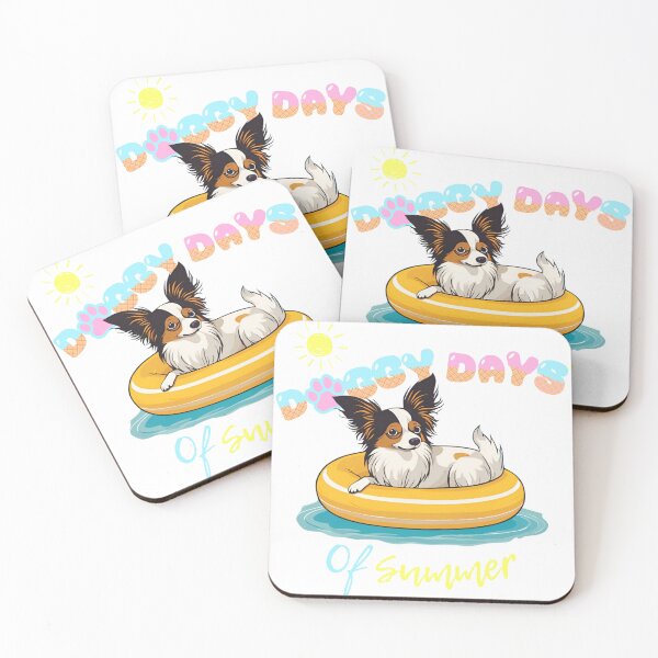 Item preview, Doggy Days of summer aesthetic summer vacation papilon dog in a swimming ring designed and sold by GoodyPaws.