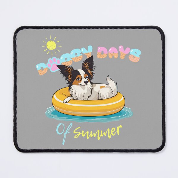 Item preview, Doggy Days of summer aesthetic summer vacation papilon dog in a swimming ring  designed and sold by GoodyPaws.