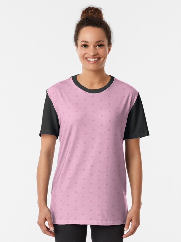 Thumbnail 2 of 5, Graphic T-Shirt, Geometric Dusky Rose Sea Pink Polka Dots On Lilac Sachet designed and sold by prandski.