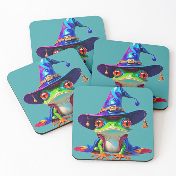Item preview, colorful frog with wizard hat designed and sold by Artdesign-113.