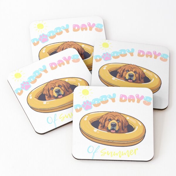 Item preview, Doggy Days of summer aesthetic summer vacation tibetan mastiff  dog in a swimming ring  designed and sold by GoodyPaws.