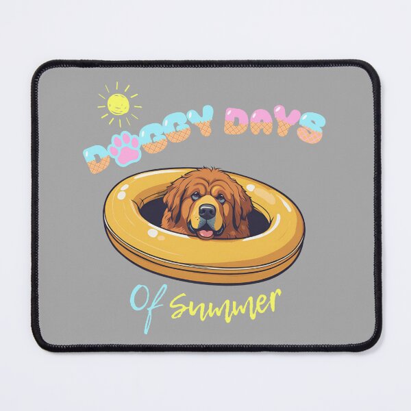 Item preview, Doggy Days of summer aesthetic summer vacation tibetan mastiff dog in a swimming ring designed and sold by GoodyPaws.