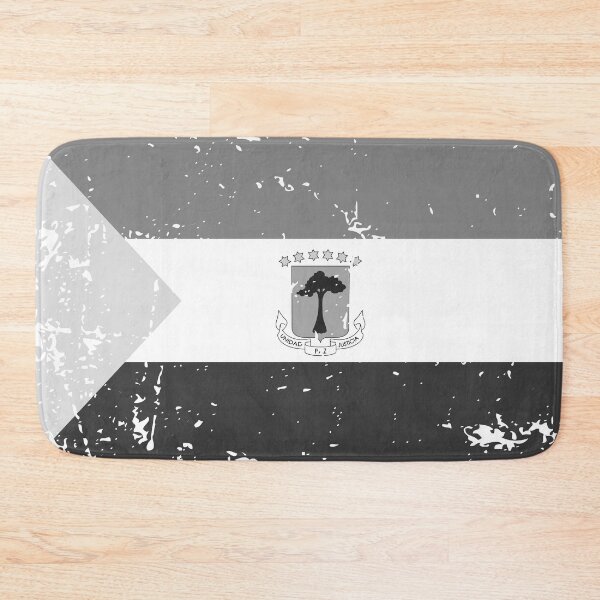 Item preview, Equatorial Guinea flag black and white vintage style designed and sold by Starstacks.