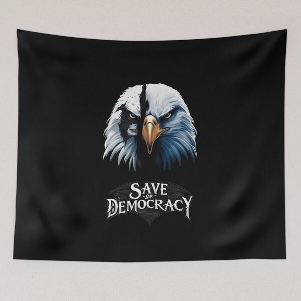 Item preview, Black and White Eagle with the Words Save Democracy. designed and sold by GraveKey.