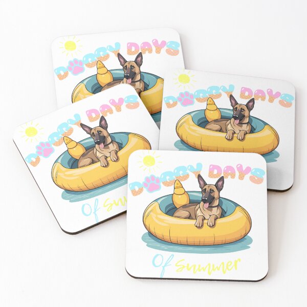 Item preview, Doggy Days of summer aesthetic summer vacation belgian malinois dog in a swimming ring  designed and sold by GoodyPaws.