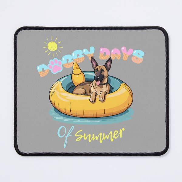 Item preview, Doggy Days of summer aesthetic summer vacation belgian malinois dog in a swimming ring designed and sold by GoodyPaws.