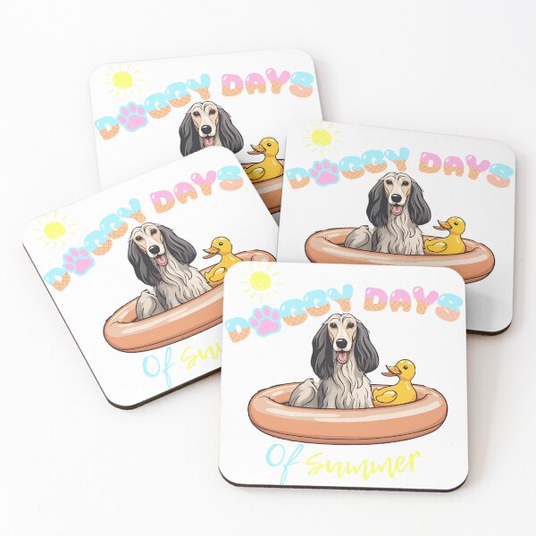 Item preview, Doggy Days of summer aesthetic summer vacation afghan hound dog in a swimming ring  designed and sold by GoodyPaws.