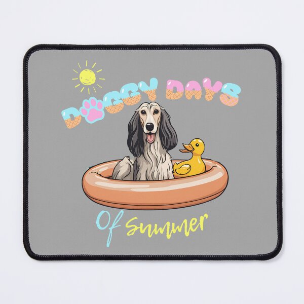 Item preview, Doggy Days of summer aesthetic summer vacation afghan hound dog in a swimming ring  designed and sold by GoodyPaws.