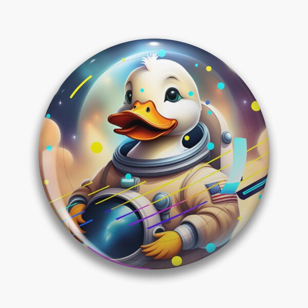Item preview, The duck as an astronaut, in a space suit with a helmet and floating in space. designed and sold by KanDa-Shop.