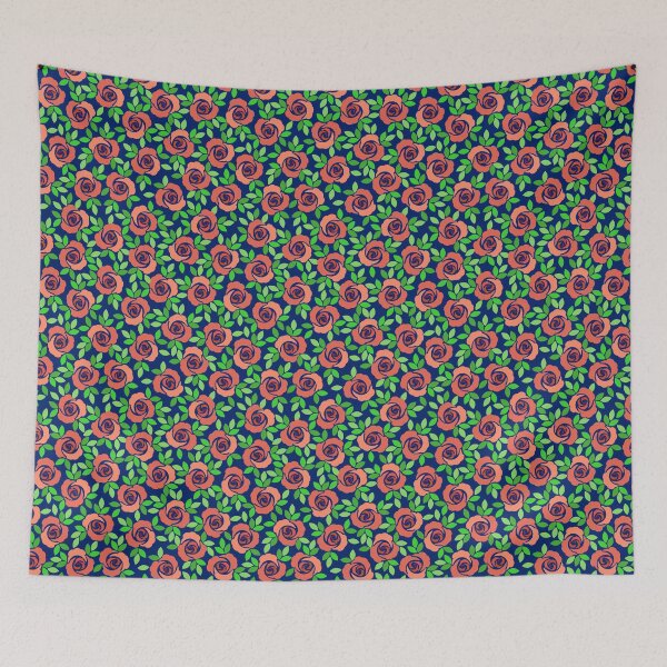 Item preview, Small rose, Terracotta on a Navy blue background designed and sold by Alex  Blud.