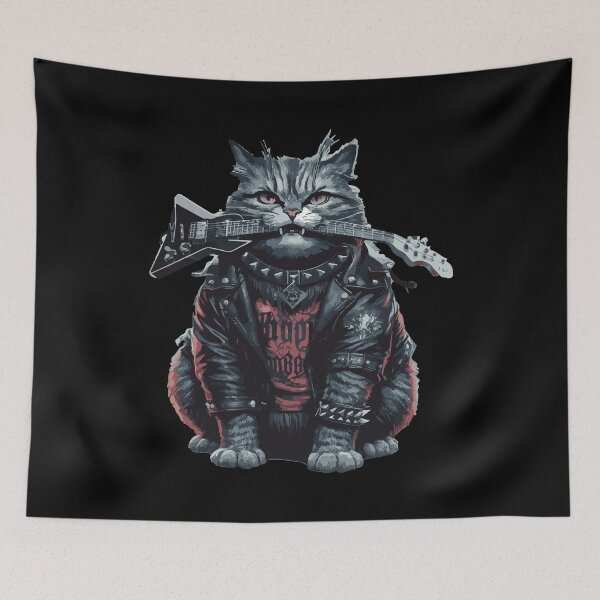 Item preview, Rock Cat with Guitar - Music Rebellion designed and sold by MegaKicia.