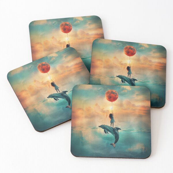 Item preview, Child with Balloon and Dolphin designed and sold by Magical Art Store.