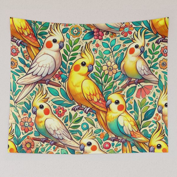 Item preview, Lutino Cockatiel Paradise designed and sold by Sillytoe.