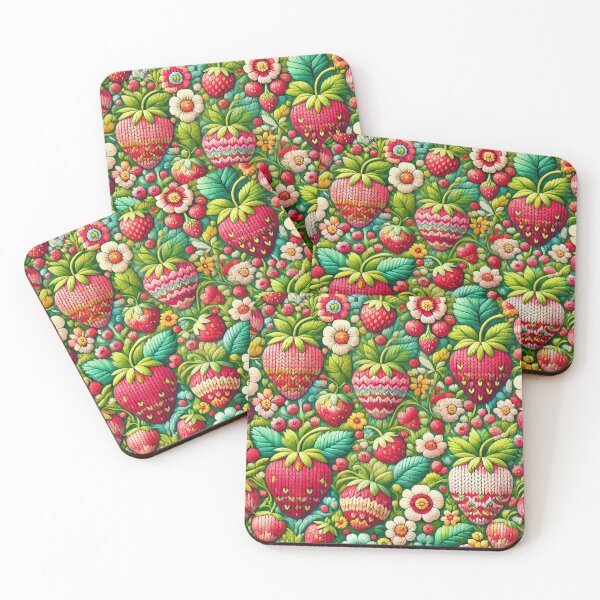 Item preview, Knitted Strawberry Patch designed and sold by Sillytoe.