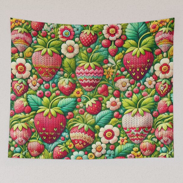 Item preview, Knitted Strawberry Patch designed and sold by Sillytoe.