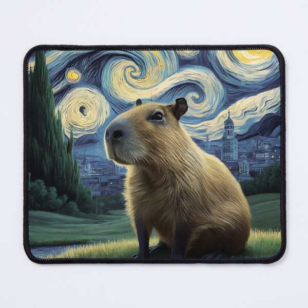 Item preview, A Capybarra under Van Gogh's The Starry Night designed and sold by CrazyInk23.