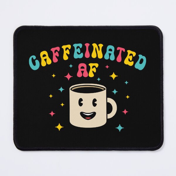 Item preview, Caffeinated AF Retro Coffee Mug Colorful designed and sold by Milasneeze.