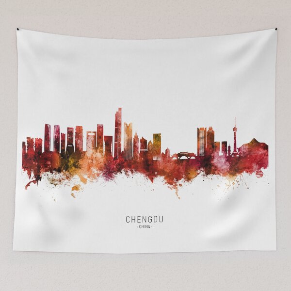 Item preview, Chengdu China Skyline designed and sold by ArtPrints.