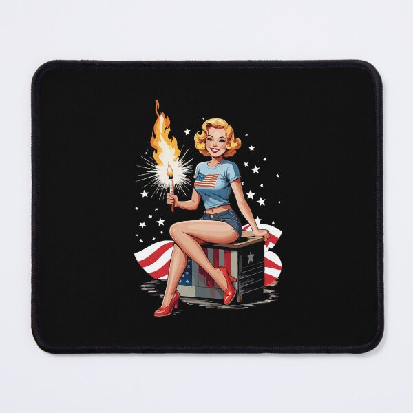 Item preview, Vintage PinUp Girl Retro Art 4th Of July designed and sold by LuminOrb.