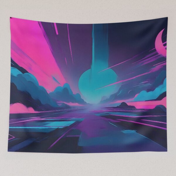 Item preview, Retro Synthwave Abstract Art designed and sold by papi1998.