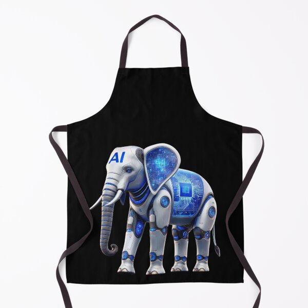 Item preview, Futuristic AI Robot Elephant with Circuit Design designed and sold by WhiteDoveArt.