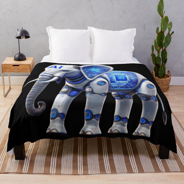 Item preview, Futuristic AI Robot Elephant with Circuit Design designed and sold by WhiteDoveArt.