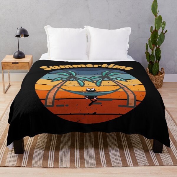 Item preview, black cat hammock palm trees summer vibes designed and sold by MatysDesign.