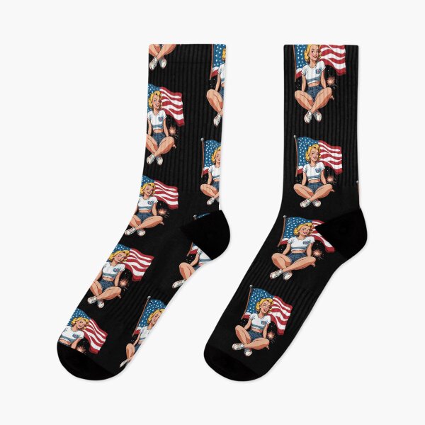 Item preview, Vintage PinUp Girl Retro Art 4th of July Fireworks designed and sold by LuminOrb.