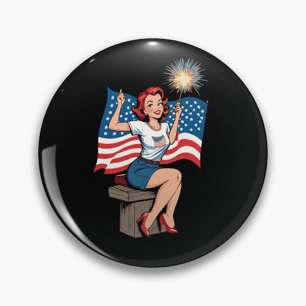 Artikelvorschau, Vintage PinUp Girl Retro Art 4th Of July entworfen und verkauft von LuminOrb.