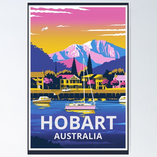 Item preview, A Vintage Travel Art of Hobart - Australia  designed and sold by GoodOldVintage.