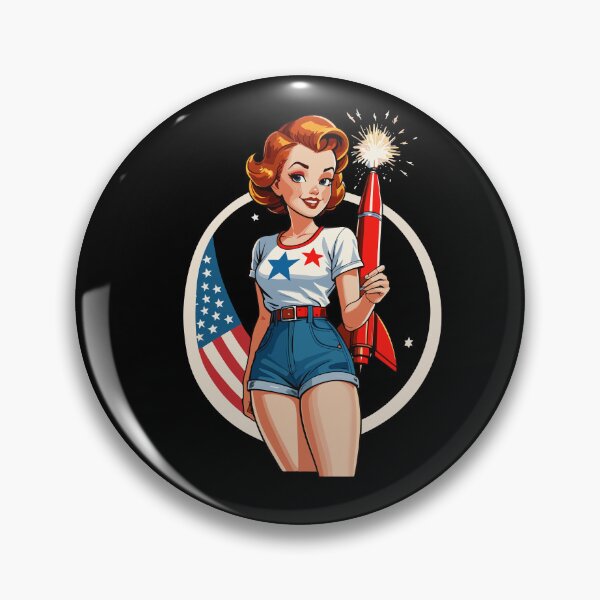 Artikelvorschau, Vintage PinUp Girl Retro Art 4th of July American entworfen und verkauft von LuminOrb.