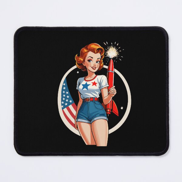 Item preview, Vintage PinUp Girl Retro Art Funny Fireworks designed and sold by LuminOrb.