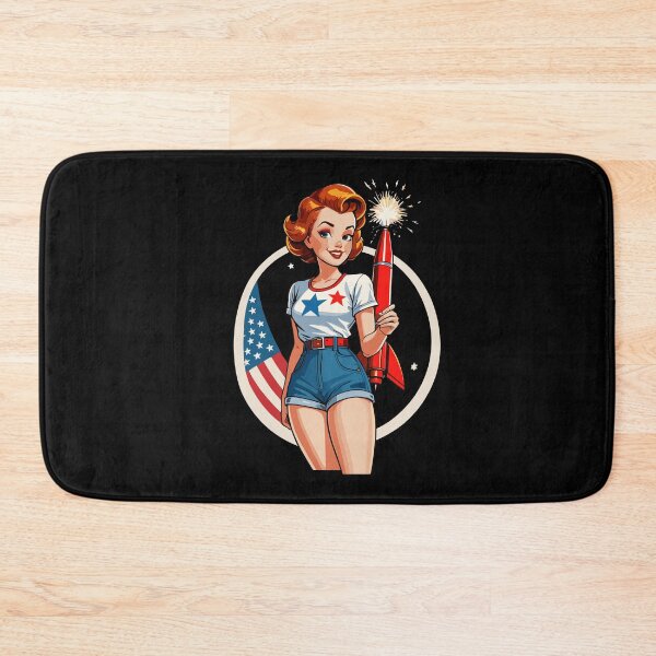 Item preview, Vintage PinUp Girl Retro Art Funny Fireworks designed and sold by LuminOrb.