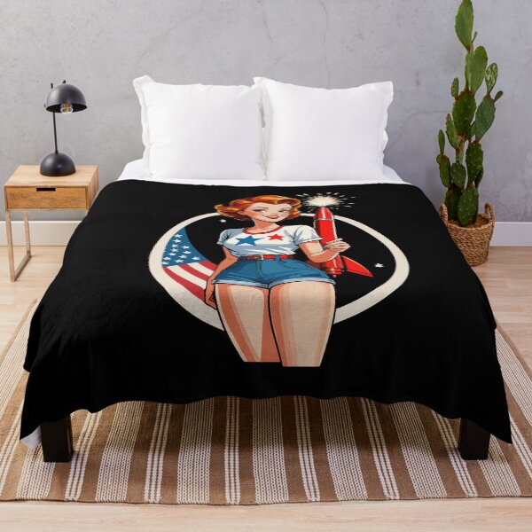 Item preview, Vintage PinUp Girl Retro Art Funny Fireworks designed and sold by LuminOrb.
