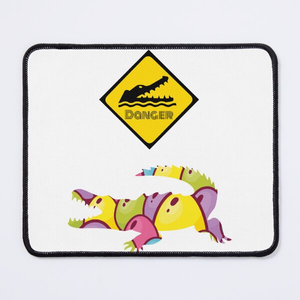 Item preview, COLORFUL CROCODILE WITH DANGER SIGN CROCODILE designed and sold by lunacoco81.