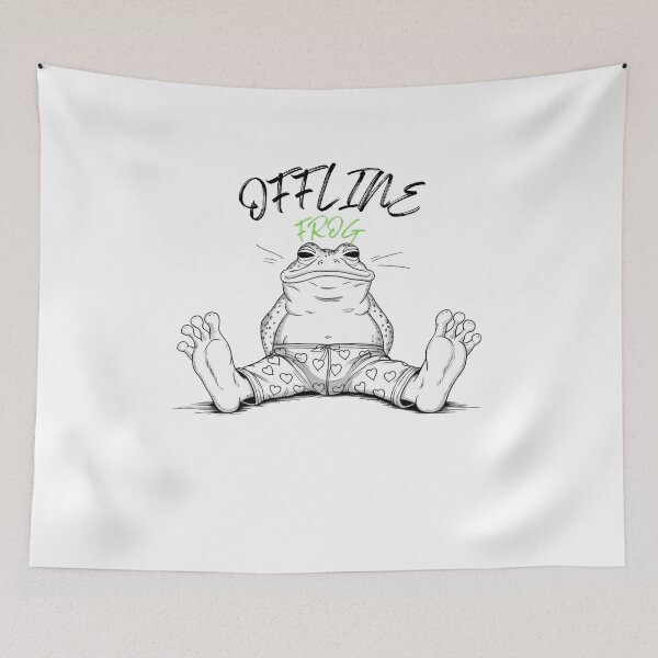 Item preview, OFFLINE BUSY FROG: Embrace the Digital Detox with a Quirky Twist designed and sold by Colorful-Garden.